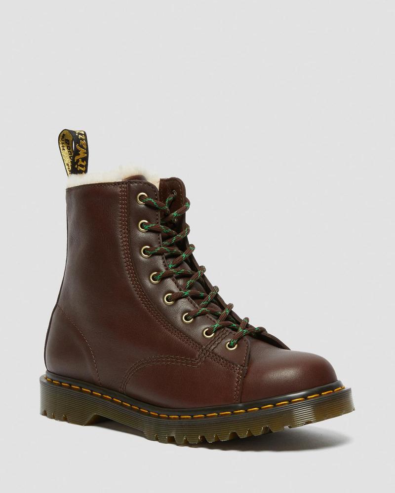 Dr Martens Barton Made in England Shearling Gevoerde Leren Winterschoenen Heren Bruin | NL 239ILH